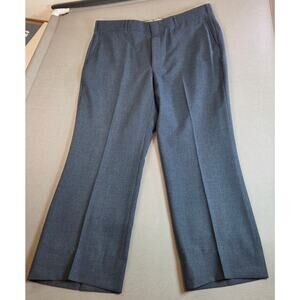 Vintage USA Made Pleated Dress Pants Gray Slacks 38x27 Classic Fit